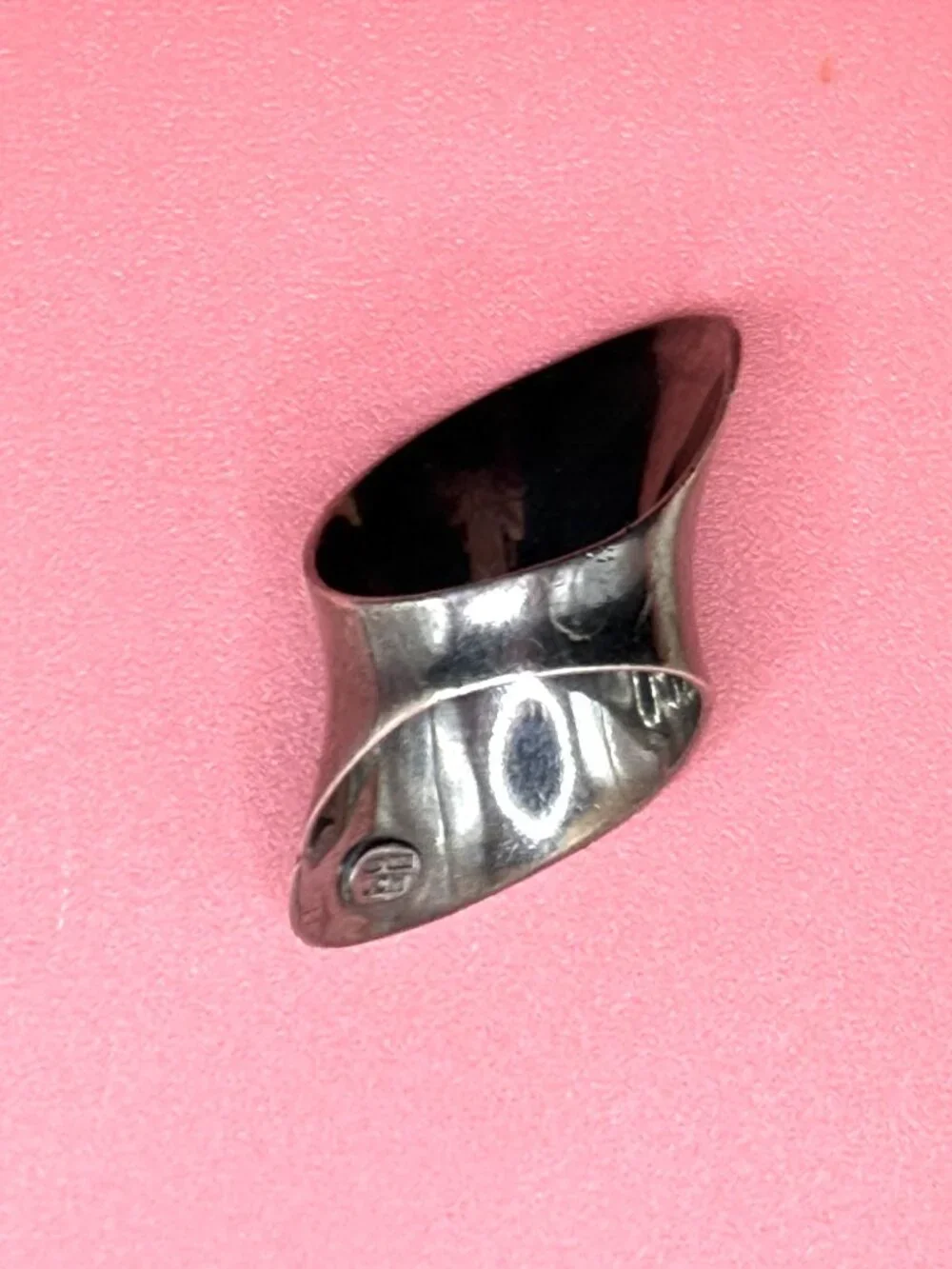 Huge Sterling Silver JCM Jacmel Ring Curved Modernist Italy